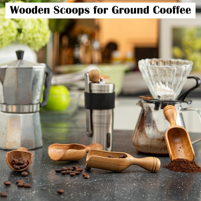 CDEHQFB Wooden Scoops for Canisters 3PCS Wooden Scoop for Jars Acacia Mini Measuring Spoons for Ground Coffee Scoops Shovel Kitchen Scooping for Tea Powder & Bath Salt Laundry Detergent Shove- Multipurpose - Image 4